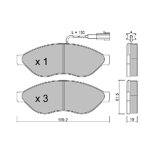 BPPE-1002 - Brake Pad Set, disc brake 