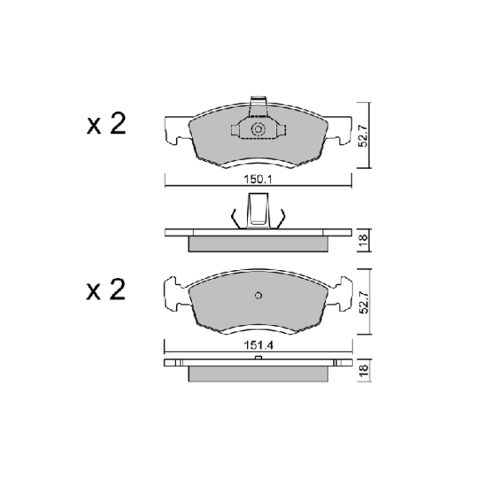 BPRE-1012 - Brake Pad Set, disc brake 