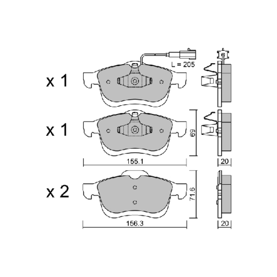 BPFI-1027 - Brake Pad Set, disc brake 