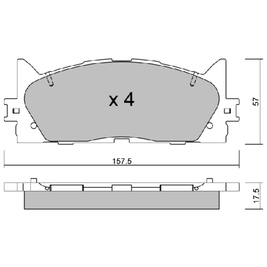BPTO-1022 - Brake Pad Set, disc brake 