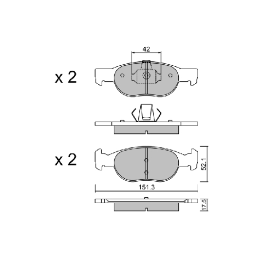 BPFI-1002 - Brake Pad Set, disc brake 