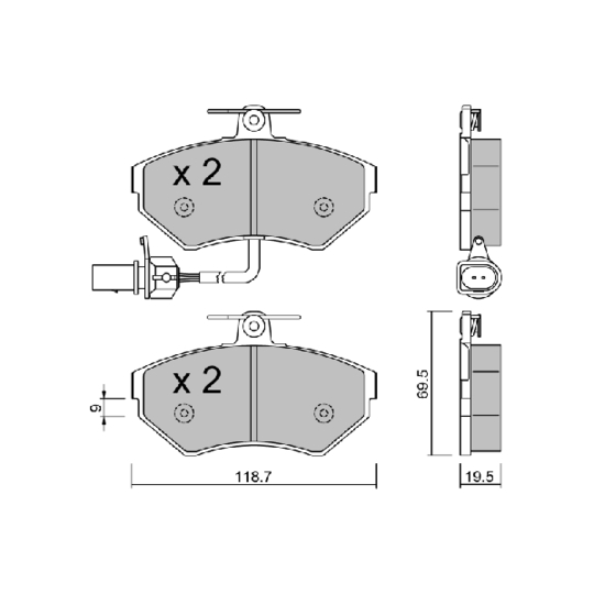 BPVW-1033 - Brake Pad Set, disc brake 