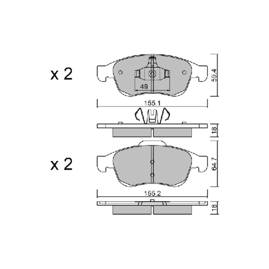 BPRE-1006 - Brake Pad Set, disc brake 