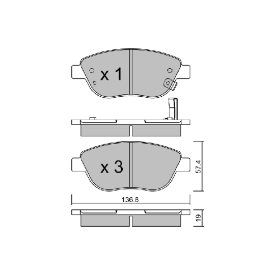 BPOP-1007 - Brake Pad Set, disc brake 
