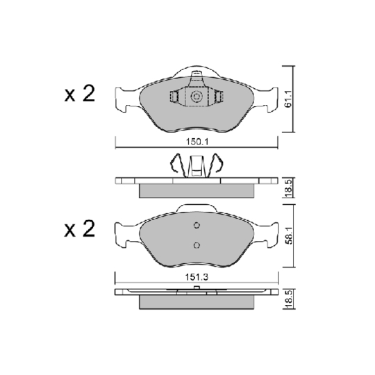 BPFO-1008 - Brake Pad Set, disc brake 