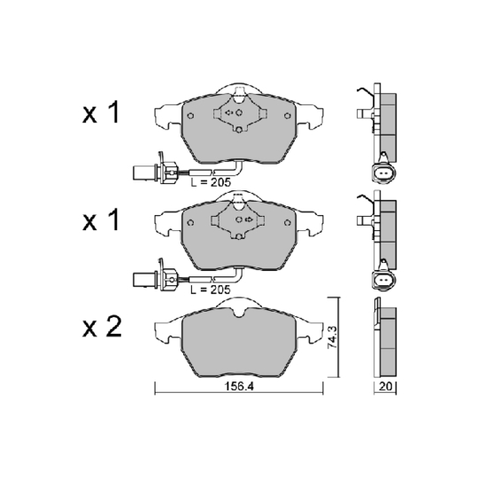 BPVW-1010 - Brake Pad Set, disc brake 