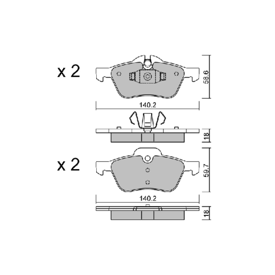 BPMB-1010 - Brake Pad Set, disc brake 
