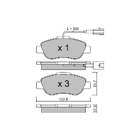BPFI-1015 - Brake Pad Set, disc brake 
