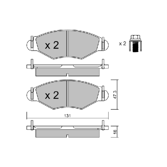 BPPE-1012 - Brake Pad Set, disc brake 