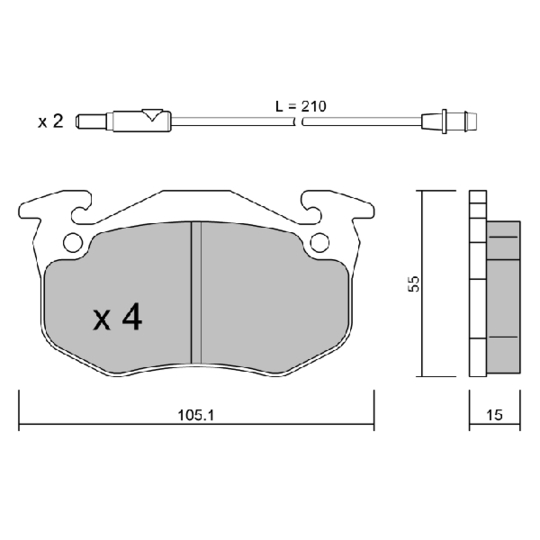 BPRE-1008 - Brake Pad Set, disc brake 