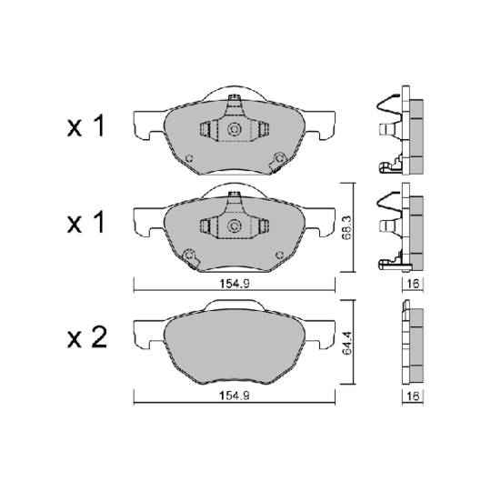 BPHO-1903 - Brake Pad Set, disc brake 