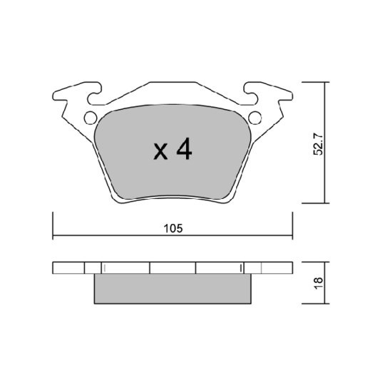 BPMB-2008 - Brake Pad Set, disc brake 
