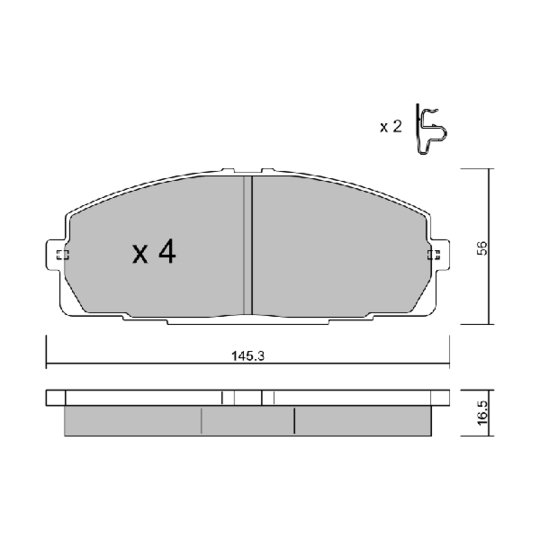 BPTO-1914 - Brake Pad Set, disc brake 