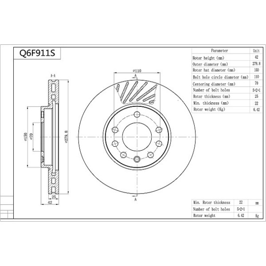 Q6F911S - Brake Disc 