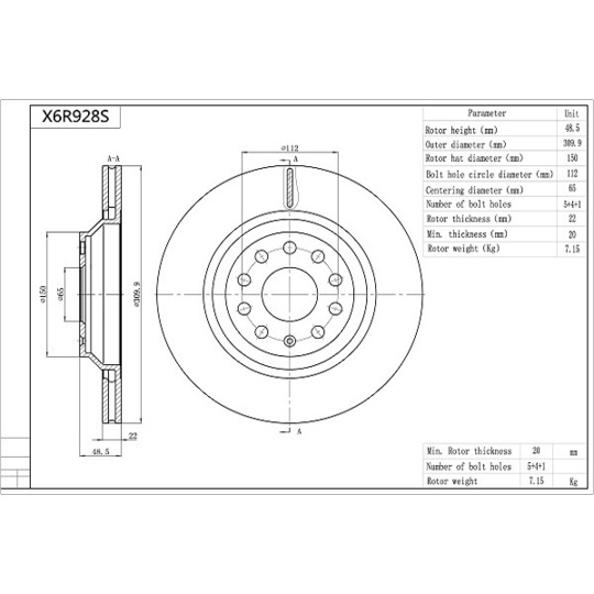 X6R928S - Brake Disc 