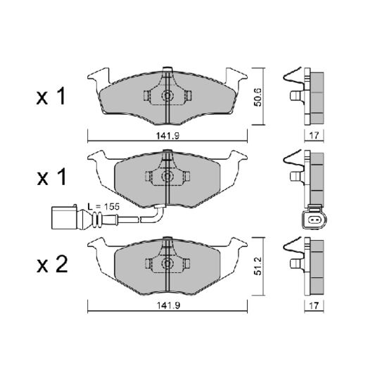 BPVW-1027 - Brake Pad Set, disc brake 