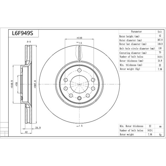 L6F949S - Brake Disc 