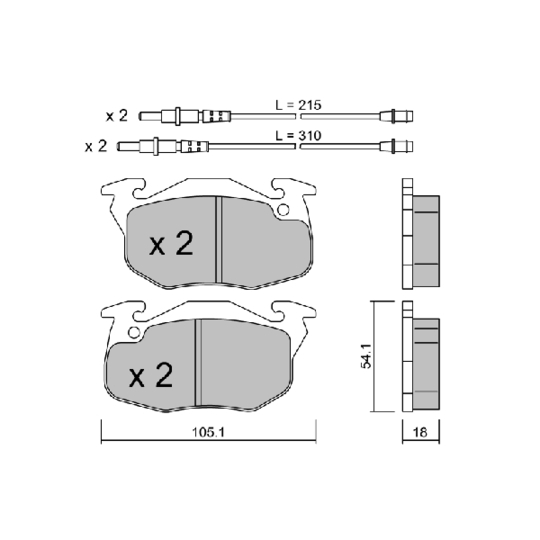 BPPE-1014 - Brake Pad Set, disc brake 