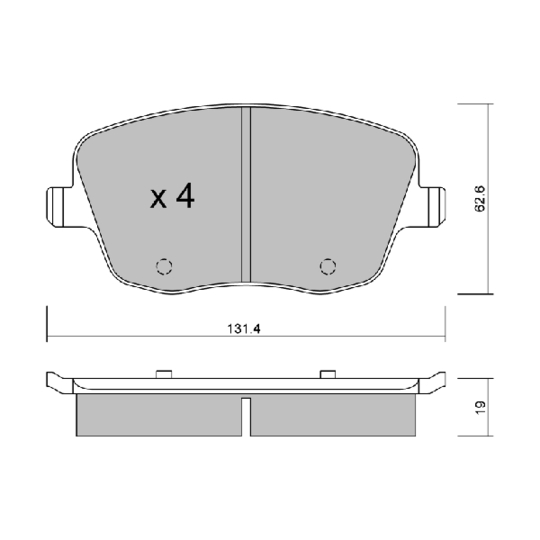 BPVW-1019 - Brake Pad Set, disc brake 