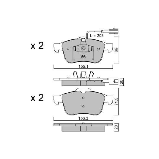 BPFI-1033 - Brake Pad Set, disc brake 