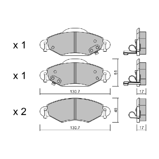 BPTO-1003 - Brake Pad Set, disc brake 