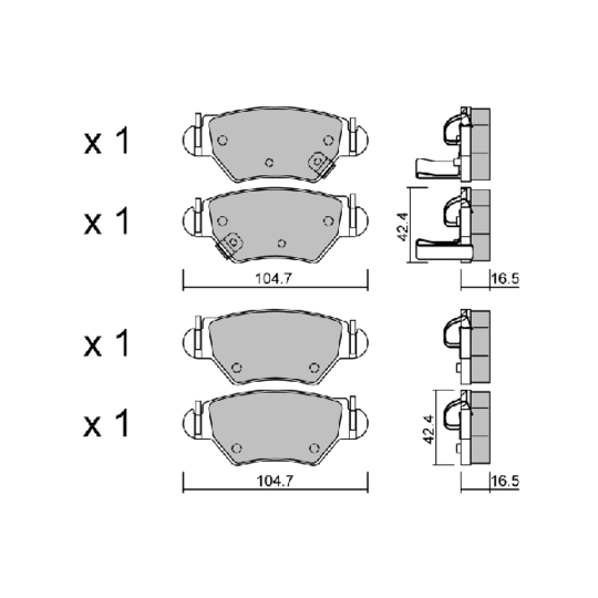 BPOP-2005 - Brake Pad Set, disc brake 