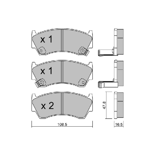 BPNI-1012 - Brake Pad Set, disc brake 