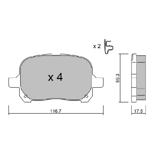 BPTO-1925 - Brake Pad Set, disc brake 