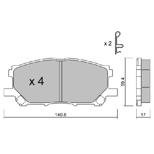 BPLX-1003 - Brake Pad Set, disc brake 