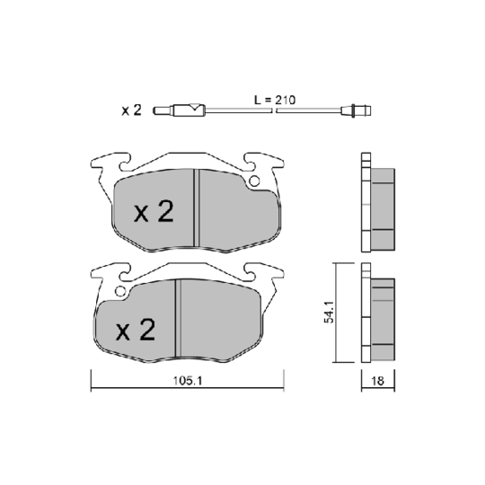 BPPE-1003 - Brake Pad Set, disc brake 