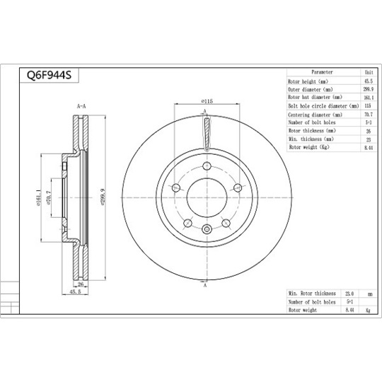 Q6F944S - Brake Disc 