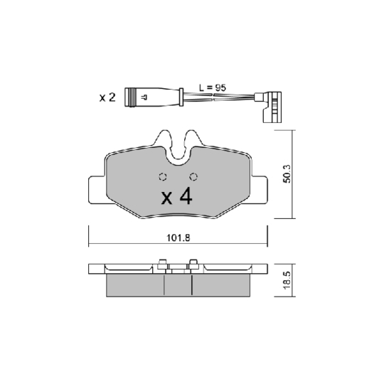 BPMB-2005 - Brake Pad Set, disc brake 