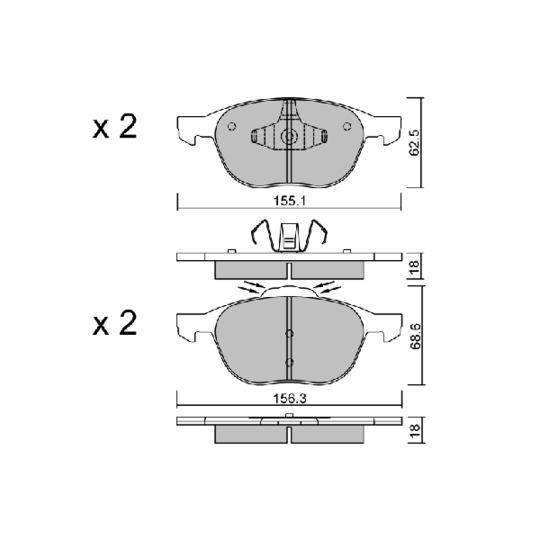 BPFO-1016 - Brake Pad Set, disc brake 