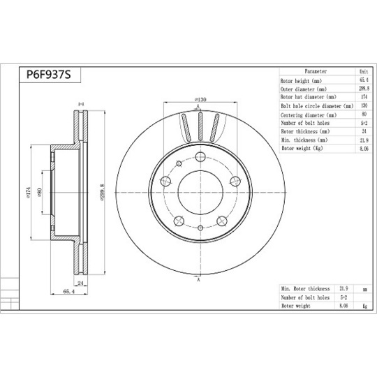 P6F937S - Brake Disc 