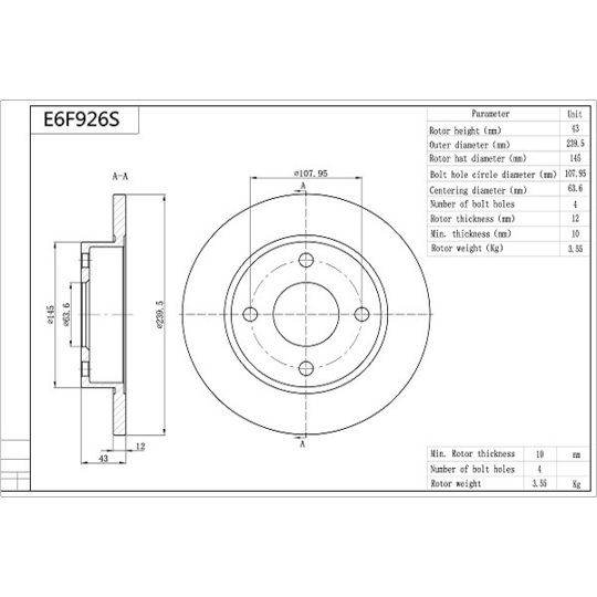 E6F926S - Brake Disc 