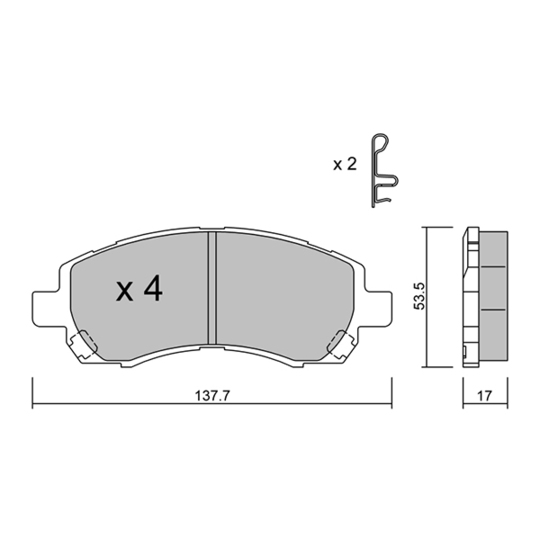 BPSB-1001 - Brake Pad Set, disc brake 
