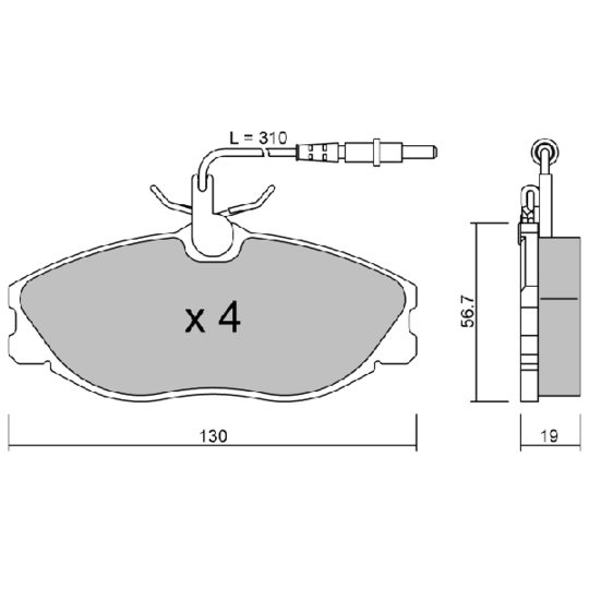 BPPE-1018 - Brake Pad Set, disc brake 
