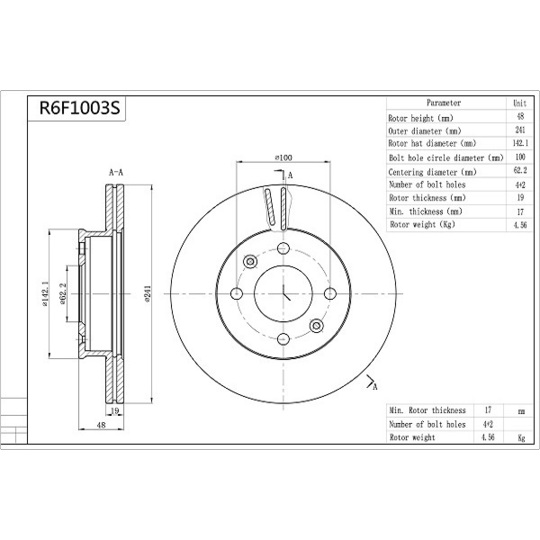 R6F1003S - Brake Disc 