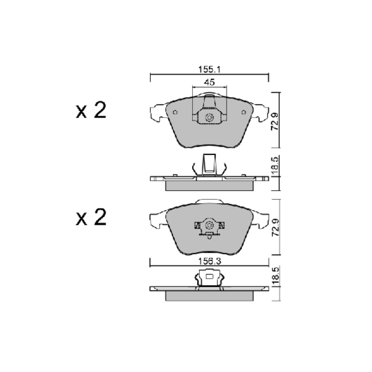 BPFO-1010 - Brake Pad Set, disc brake 