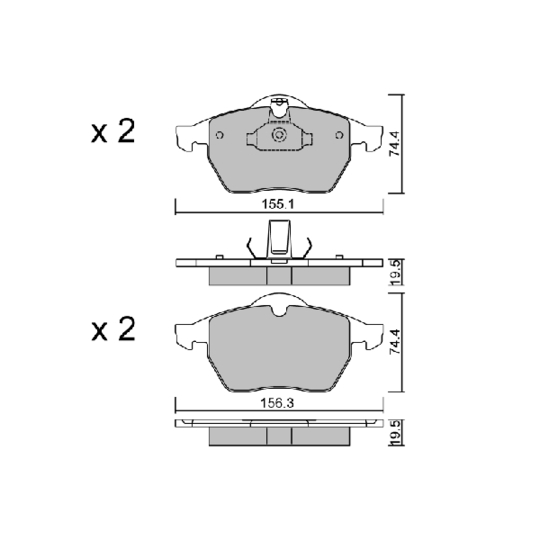 BPOP-1012 - Brake Pad Set, disc brake 