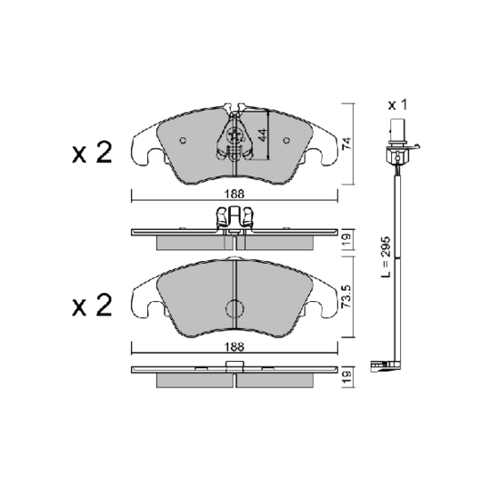 BPVW-1017 - Brake Pad Set, disc brake 