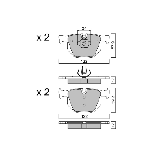 BPBM-2012 - Brake Pad Set, disc brake 