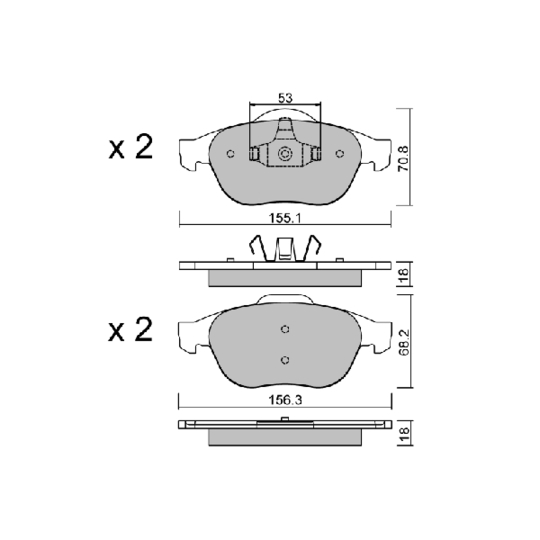 BPRE-1003 - Brake Pad Set, disc brake 