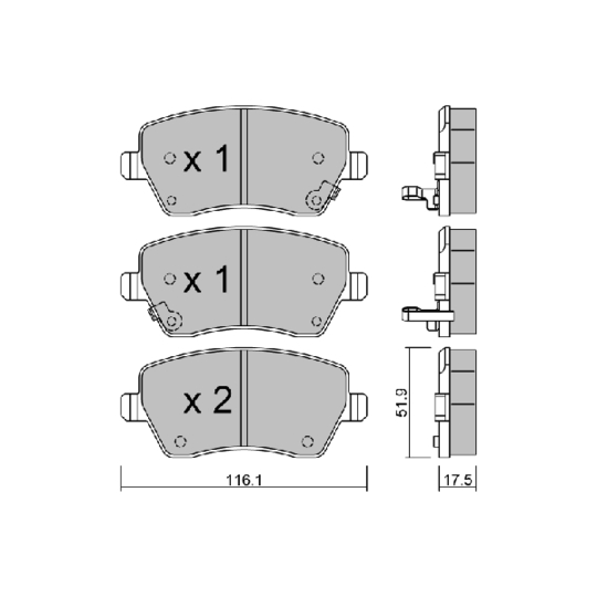 BPNI-1014 - Brake Pad Set, disc brake 