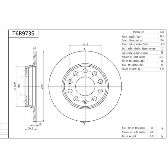 T6R973S - Brake Disc 