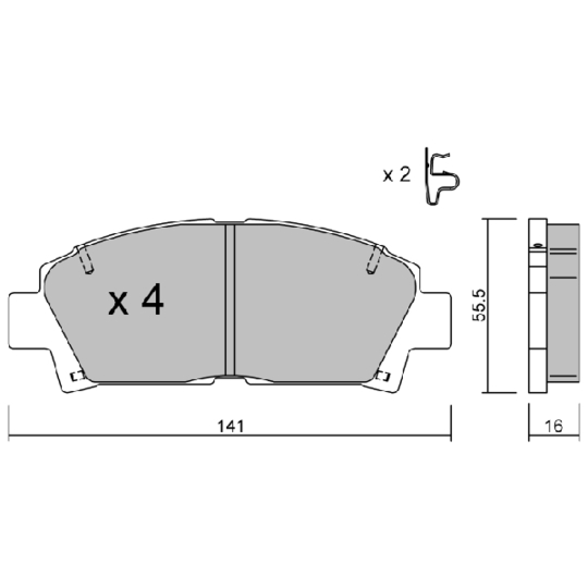 BPTO-1922 - Brake Pad Set, disc brake 