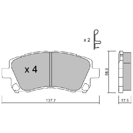 BPSB-1902 - Brake Pad Set, disc brake 