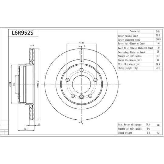 L6R952S - Brake Disc 