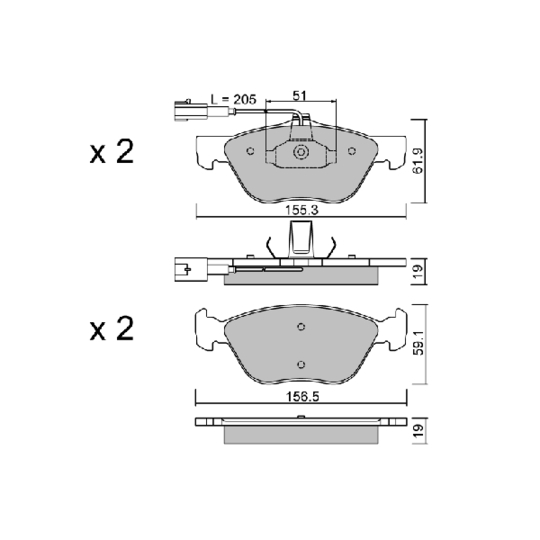 BPFI-1036 - Brake Pad Set, disc brake 
