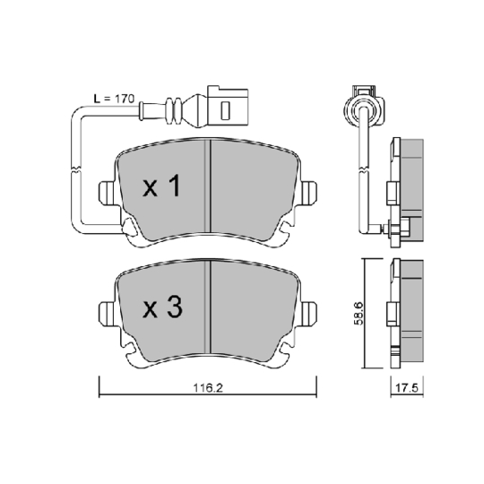 BPVW-2002 - Brake Pad Set, disc brake 